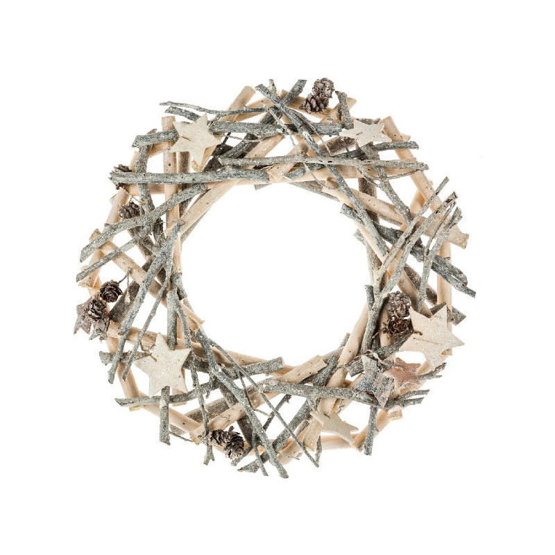 Couronne à Suspendre en bois avec Branches 30cm - FÉÉRIC LIGHTS & CHRISTMAS - 138249D