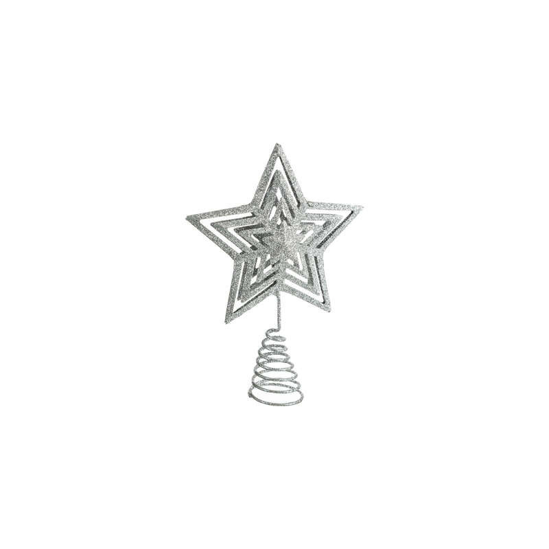 Cimier de Noël Etoile Pailleté Métal 20cm - FÉÉRIC LIGHTS & CHRISTMAS - 147650