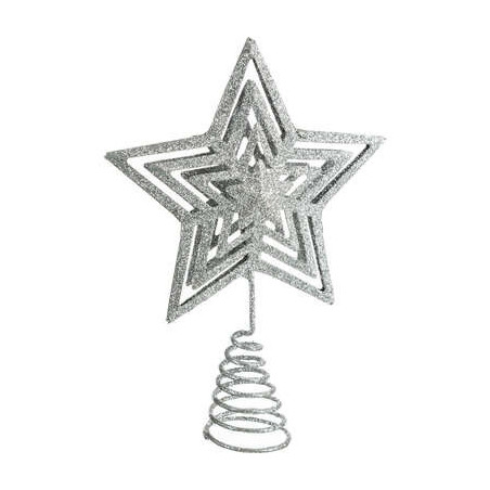 Cimier de Noël Etoile Pailleté Métal 20cm - FÉÉRIC LIGHTS & CHRISTMAS - 147650