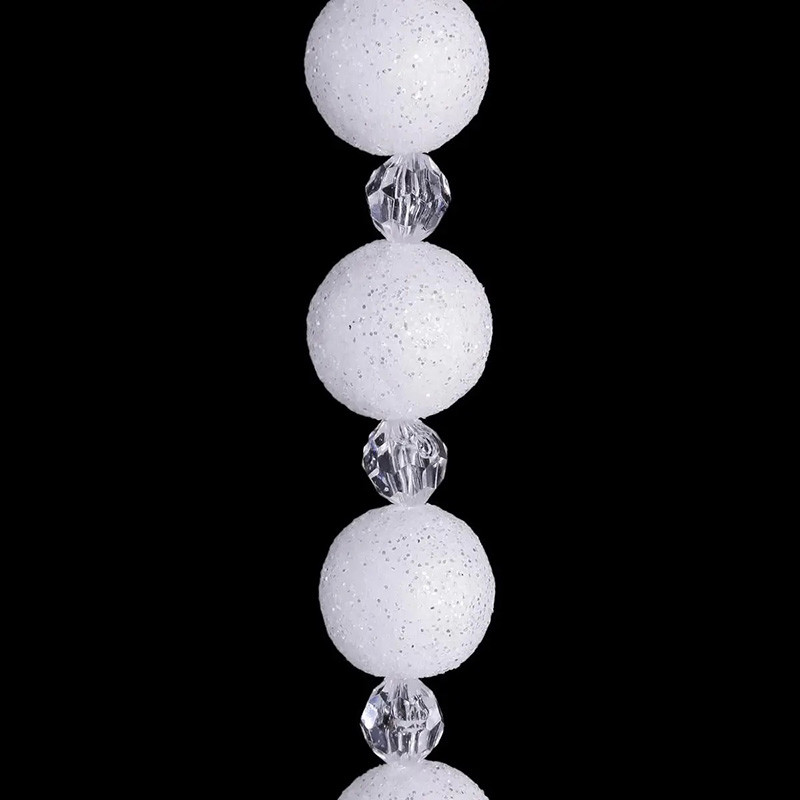 Guirlande De Perles Blanches Transparentes 2 Mètres - Décoration Noël Pour Sapin, Table, Cheminée - Style élégant