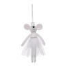 Sujet de Noël Souris Jupe 19cm Blanche - FÉÉRIC LIGHTS & CHRISTMAS - 170037