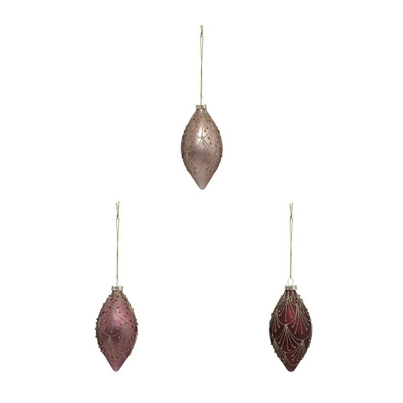 Boule de Noël Verre Goutte Trio 130mm - FÉÉRIC LIGHTS & CHRISTMAS - 184465