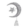 Cimier Lune Étoile 25cm Argenté - FEERIC LIGHTS & CHRISTMAS - 184119
