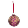 Boule de Noël Verre Fushia Folk 90mm - FÉÉRIC LIGHTS & CHRISTMAS - 184467