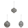 Lot de 3 Boule de noël Verre Matelassé 90mm - FÉÉRIC LIGHTS & CHRISTMAS - 184522