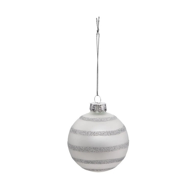 Lot de 3 Boule de Noël 80mm Blanc - FÉÉRIC LIGHTS & CHRISTMAS - 184529