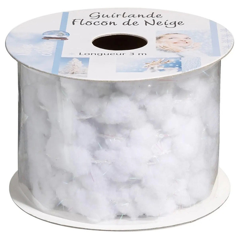 Guirlande de Noël Mini Boule Coton - FEERIC LIGHTS & CHRISTMAS - 909717801