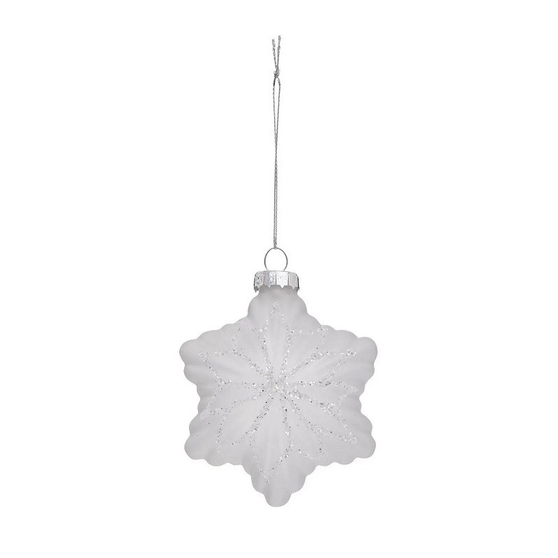 Lot de 2 Sujet de Noël Verre Étoile Givré 80mm - FÉÉRIC LIGHTS & CHRISTMAS - 184554
