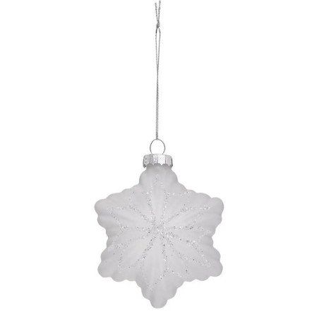 Lot de 2 Sujet de Noël Verre Étoile Givré 80mm - FÉÉRIC LIGHTS & CHRISTMAS - 184554