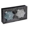 Lot de 2 Sujet de Noël Verre Étoile Givré 80mm - FÉÉRIC LIGHTS & CHRISTMAS - 184554