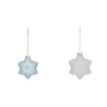 Lot de 2 Sujet de Noël Verre Étoile Givré 80mm - FÉÉRIC LIGHTS & CHRISTMAS - 184554