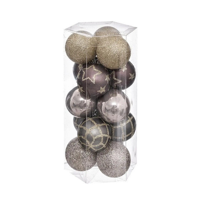 Lot de 15 Boules de Noël Lisse/Déco Manoir 5cm - FÉÉRIC LIGHTS & CHRISTMAS - 694504C2