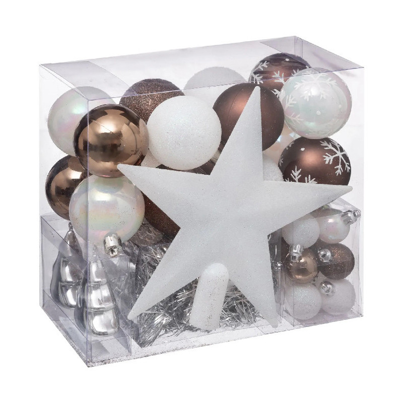 Lot de 44 Boule de Noël Marron Glacé