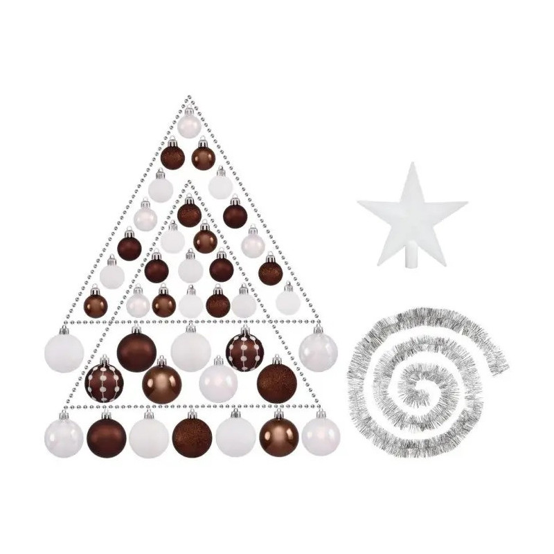 Lot de 44 Boule de Noël Marron Glacé