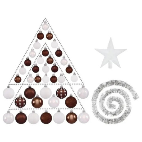 Lot de 44 Boule de Noël Marron Glacé