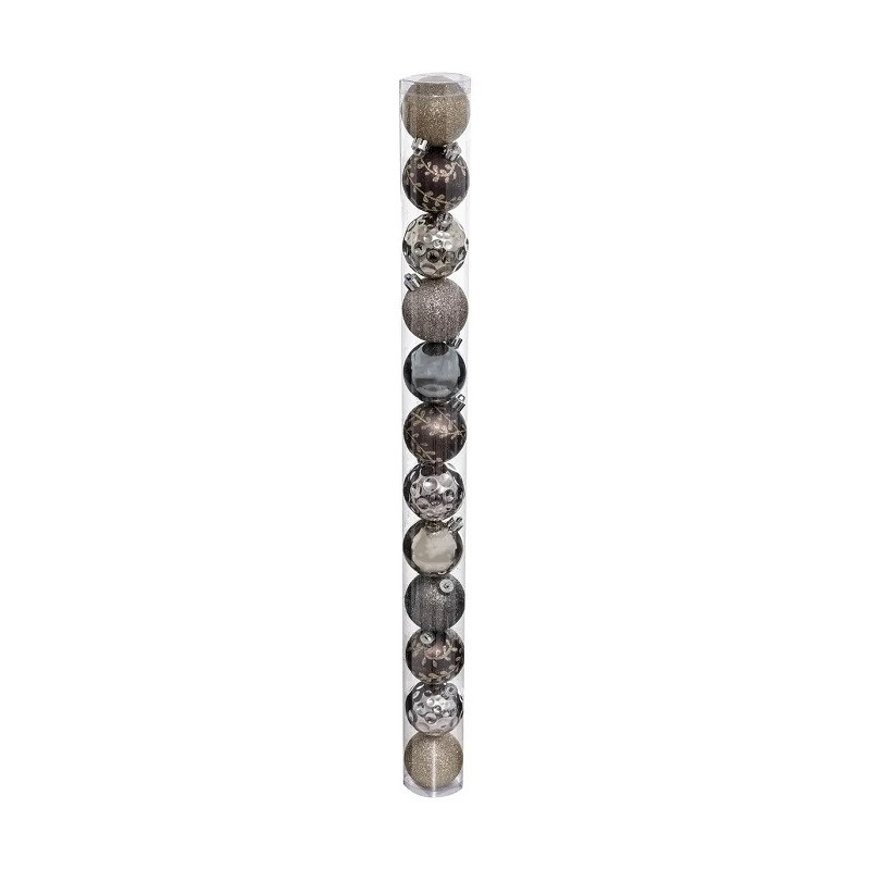 Lot de 12 Boules de Noël Manoir d'hiver 6cm - FÉÉRIC LIGHTS & CHRISTMAS - 129154B1
