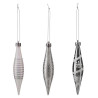 Lot de 3 Boules de Noël Glaçons Plastique Argenté - FÉÉRIC LIGHTS & CHRISTMAS - 129178S