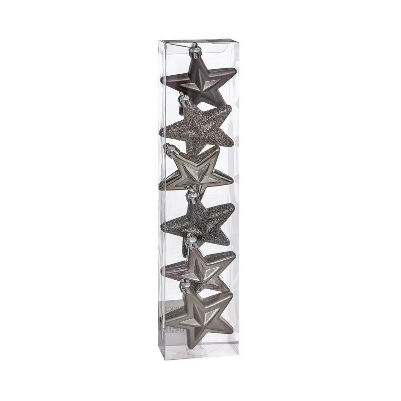 Lot de 6 Sujet de Noël Étoile Plastique Manoir - FÉÉRIC LIGHTS & CHRISTMAS - 148500C2