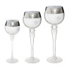 Lot de 3 Photophore Craquelé Argenté - FÉÉRIC LIGHTS & CHRISTMAS - 162695