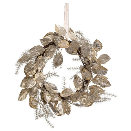 Couronne Feuille Doré D40cm - FEERIC LIGHTS & CHRISTMAS - 183861