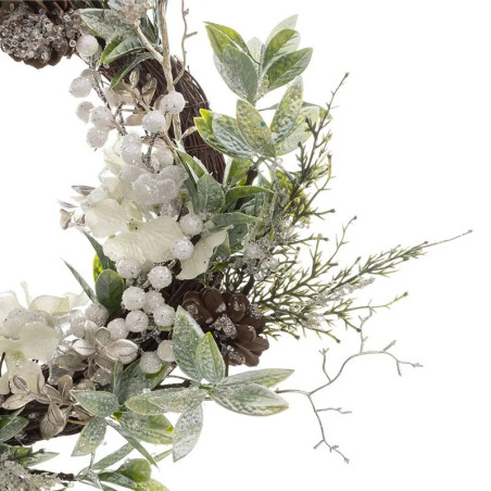 Couronne en Bois avec Branches de Fleurs 50cm - FEERIC LIGHTS & CHRISTMAS - 183889