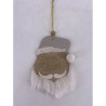 Sujet de Noël Bois Tête Père Noël 15cm - FEERIC LIGHTS & CHRISTMAS - 184264