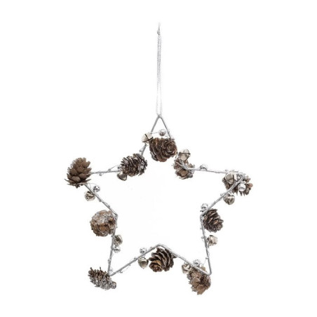 Sujet de Noël Etoile Métal/Pomme de pin 18cm - FEERIC LIGHTS & CHRISTMAS - 184267