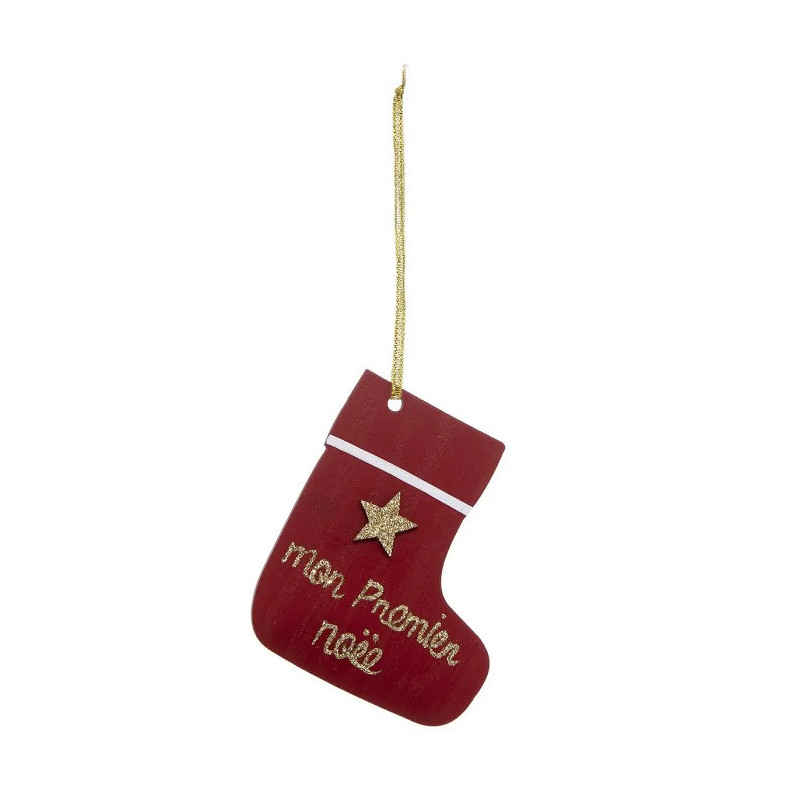 Lot de 3 Sujet de Noël Bois Premier Noël - FEERIC LIGHTS & CHRISTMAS - 184305