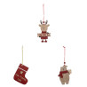 Lot de 3 Sujet de Noël Bois Premier Noël - FEERIC LIGHTS & CHRISTMAS - 184305