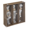 Lot de 3 Sujet de Noël Casse noisette Argenté/Blanc - FEERIC LIGHTS & CHRISTMAS - 184338