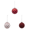 Boule de Noël Kit Rouge en Verre X3 80mm - FEERIC LIGHTS & CHRISTMAS - 184531