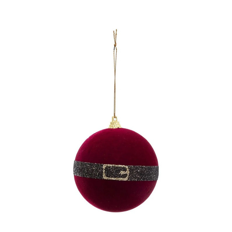 Lot de 4 Boule de Noël Galon Doré Polyfoam Rouge/Vert - FEERIC LIGHTS & CHRISTMAS - 184367