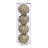 Lot de 4 Boule de Noël Polyfoam Effet Maille Doré - FEERIC LIGHTS & CHRISTMAS - 184368