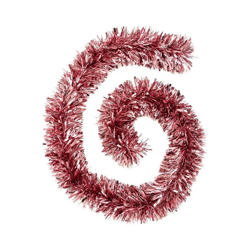 Guirlande de Noël Boa Brin Large Rose Foncé Brillant/Mat 150x8x2m - FEERIC LIGHTS & CHRISTMAS - 184452