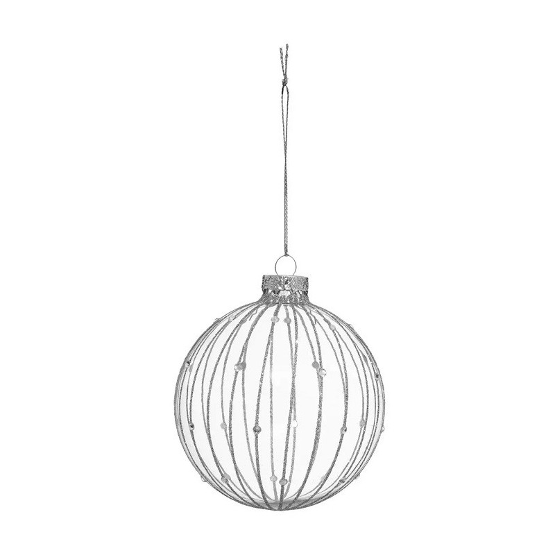 Lot de 2 Boule de Noël Verre Kit x2 100mm Blanc  - FEERIC LIGHTS & CHRISTMAS - 184533