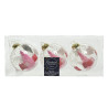 Lot de 3 Boule en Verre Transparent avec sapin Rose Ø8cm - DECORIS - 61507