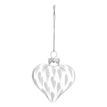 Sujet de Noël Verre Cœur Givré 60mm x2 - FEERIC LIGHTS & CHRISTMAS - 184477