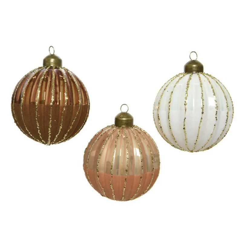 Lot de 3 boules de Noël Pailletées 8cm