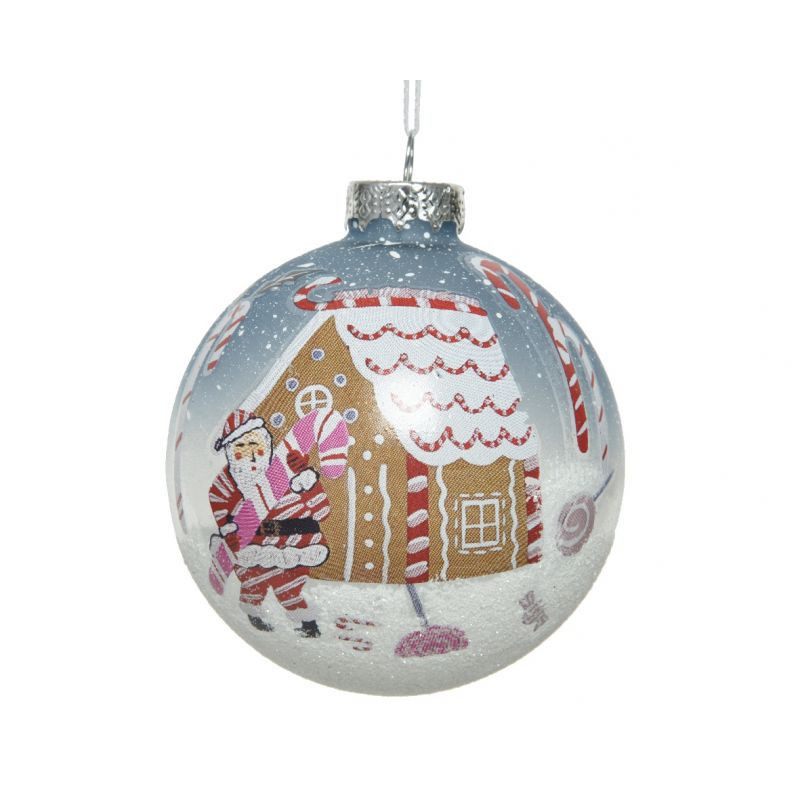 Boules de Noël en Verre avec décoration Bonbons & Père Noël 3 pcs 