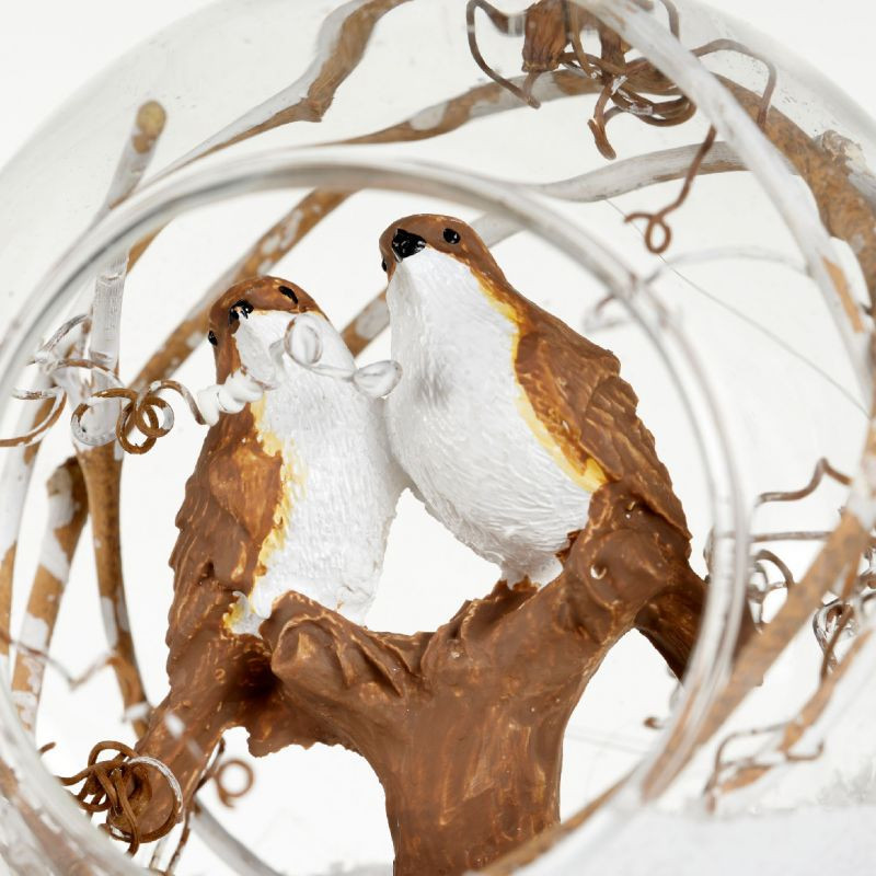 Boule de Noël Transparent Oiseau à l’Intérieur 