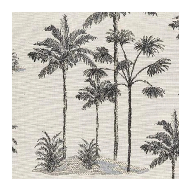 Housse de Coussin Jacquard imprimé Palmier 40x40cm Noir/Blanc - ATMOSPHERA
