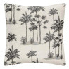 Housse de Coussin Jacquard imprimé Palmier 40x40cm Noir/Blanc - ATMOSPHERA