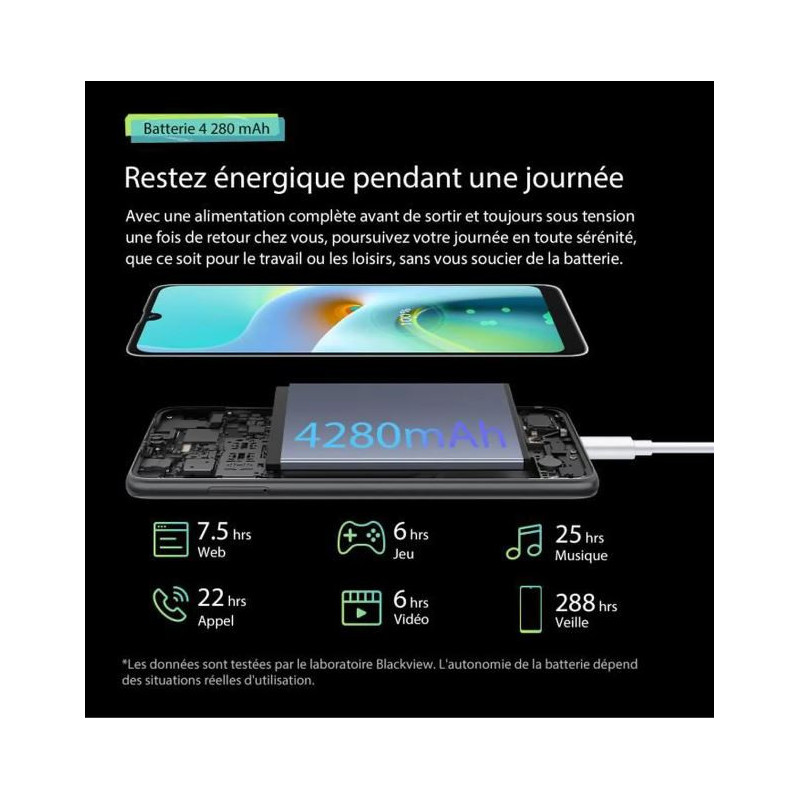 Smartphone A50 Dual Sim 3/64Go Bleu - BLACKVIEW - GSSM_BKV_A50_BLUE
