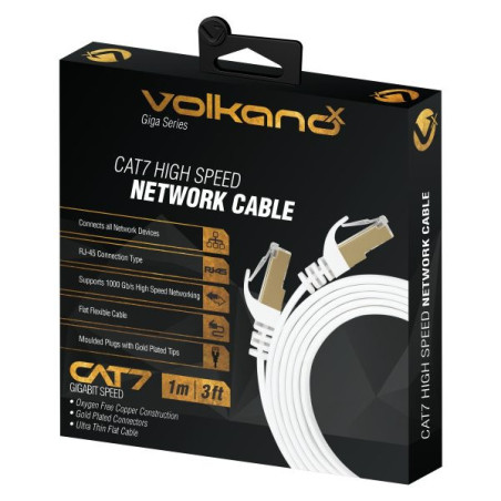 Câble Réseau Giga Series RJ45 Cat7 3m Or - VOLKANO - VOL_VK_20064_WT