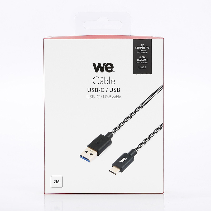 Câble tressé Blanc USB-C