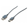 Rallonge USB 2,0 Type-A Mâle/Femelle 3m Gris - EXERTIS CONNECT - RAL_USB2_3M