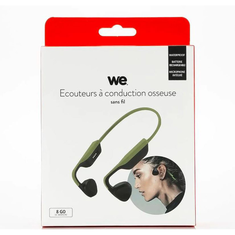 Ecouteurs sans fil Bluetooth à conduction osseuse Vert - WE -  CAS_WE_INTRAOS8G 