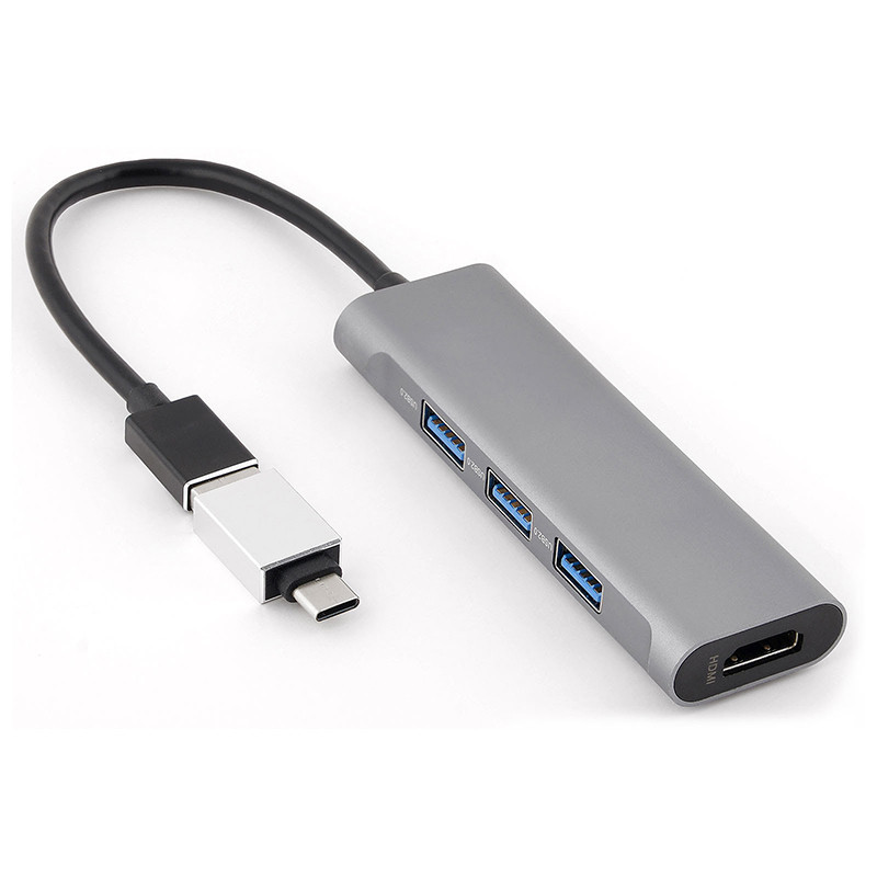 Hub 3 Ports USB 2.0 + HDMI Externe Gris - BLUESTORK - BS_HUB_MINI