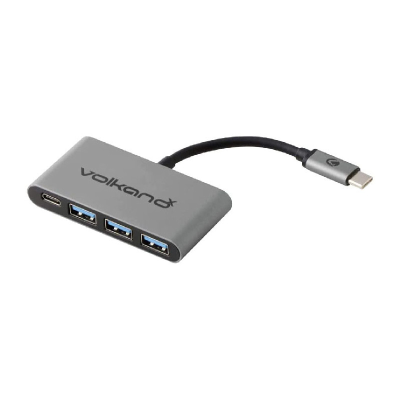 Adaptateur Hub 5en1 USB-C vers 3x USB3.0 +Charge USB-C Silver - VOLKANO - VOL_VK_20058_BK