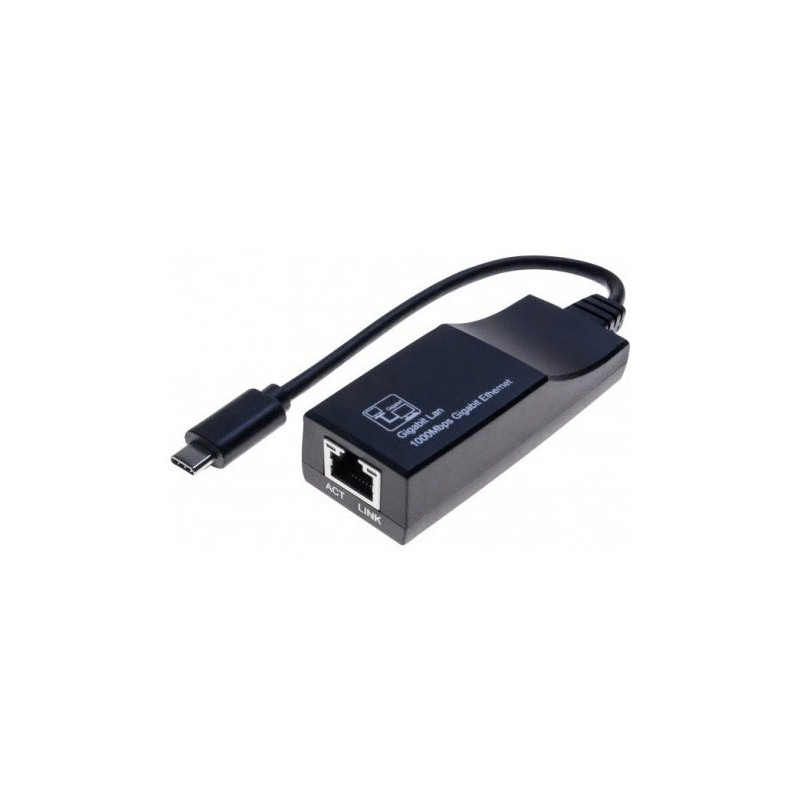 Adaptateur USB 3.1 (3.2 Gen 1) C mâle / RJ45 femelle Ethernet Gigabit Noir - DEXLAN - ADA_DEXLAN_310729